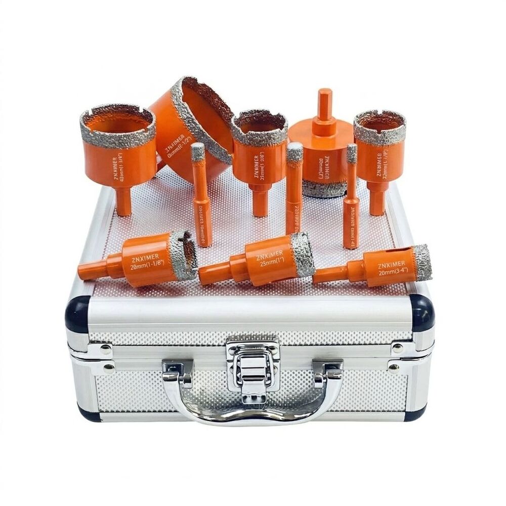 11Pcs Diamond Hole Saw Kit, Tile Hole Saw Kit with 6/8/10/20/25/28/32/35/45/5...